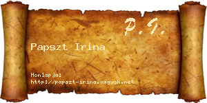 Papszt Irina névjegykártya